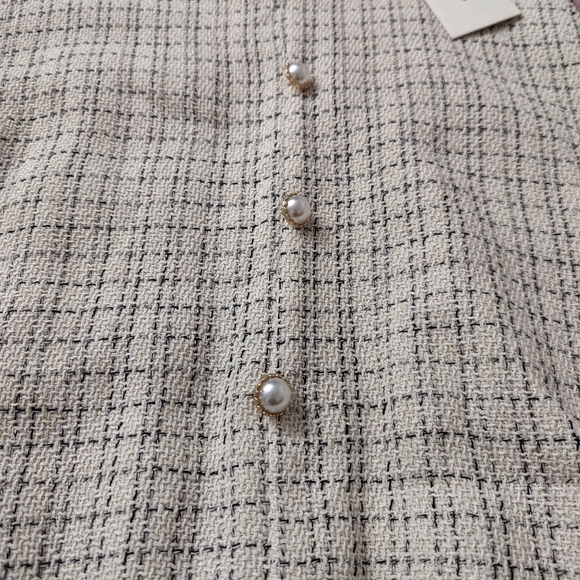 BNWT /Small/ pearl button high waisted tweed skirt - Picture 3 of 5